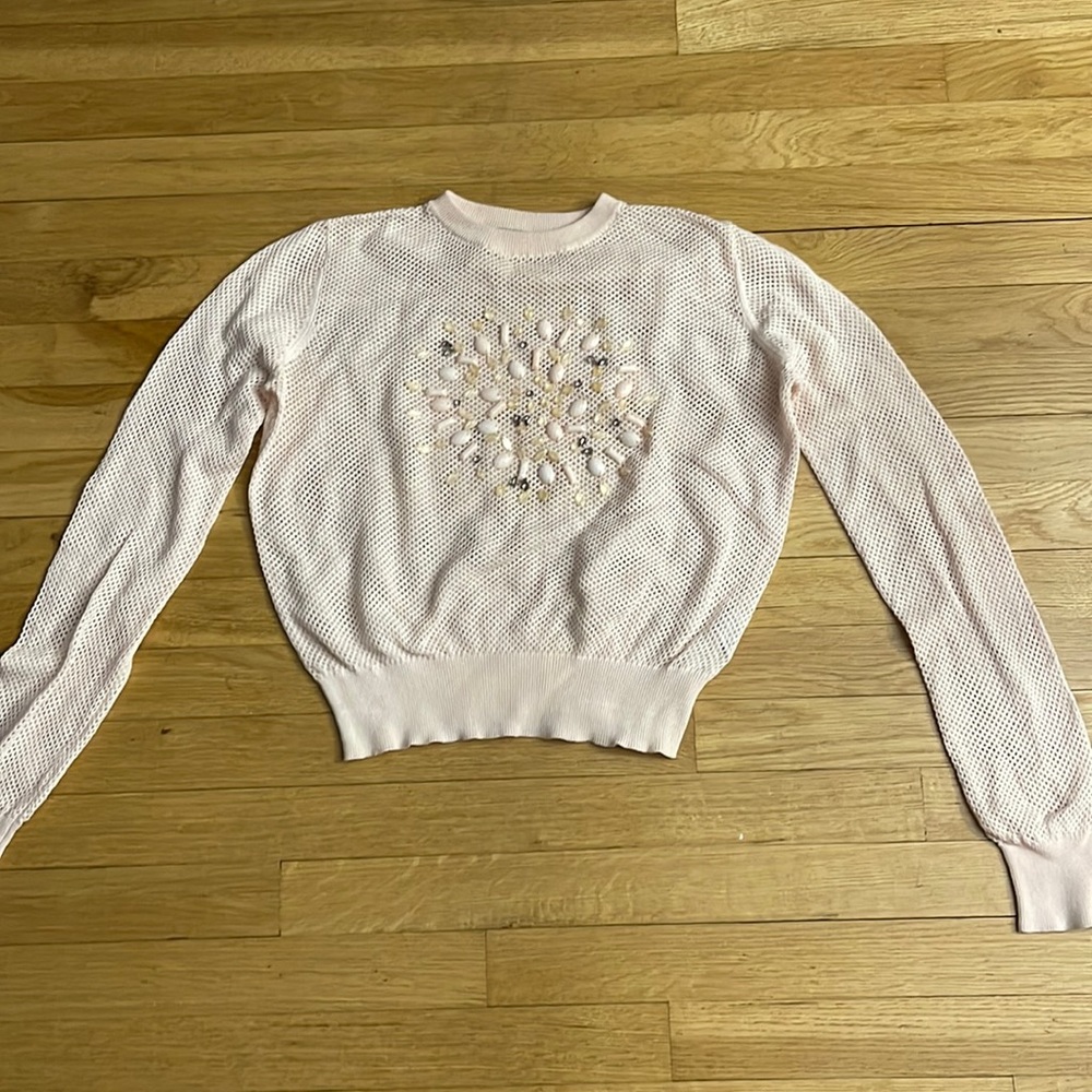 VINTAGE Zara Knit Sweater with Rhinestones | Size Medium